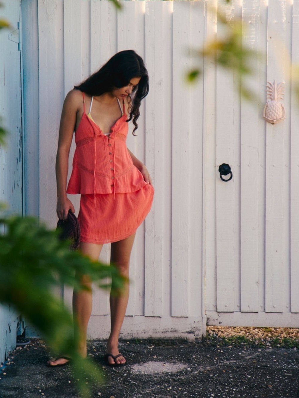 Free People Sundew Skirt Set Fusion Coral Sz L NWT - Picture 4 of 16